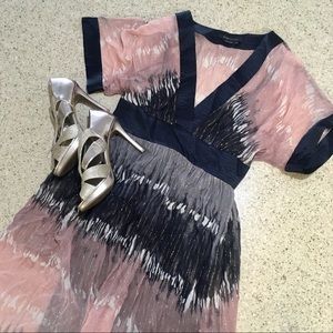 BCBG Max Azria metallic silk kimono-style dress!